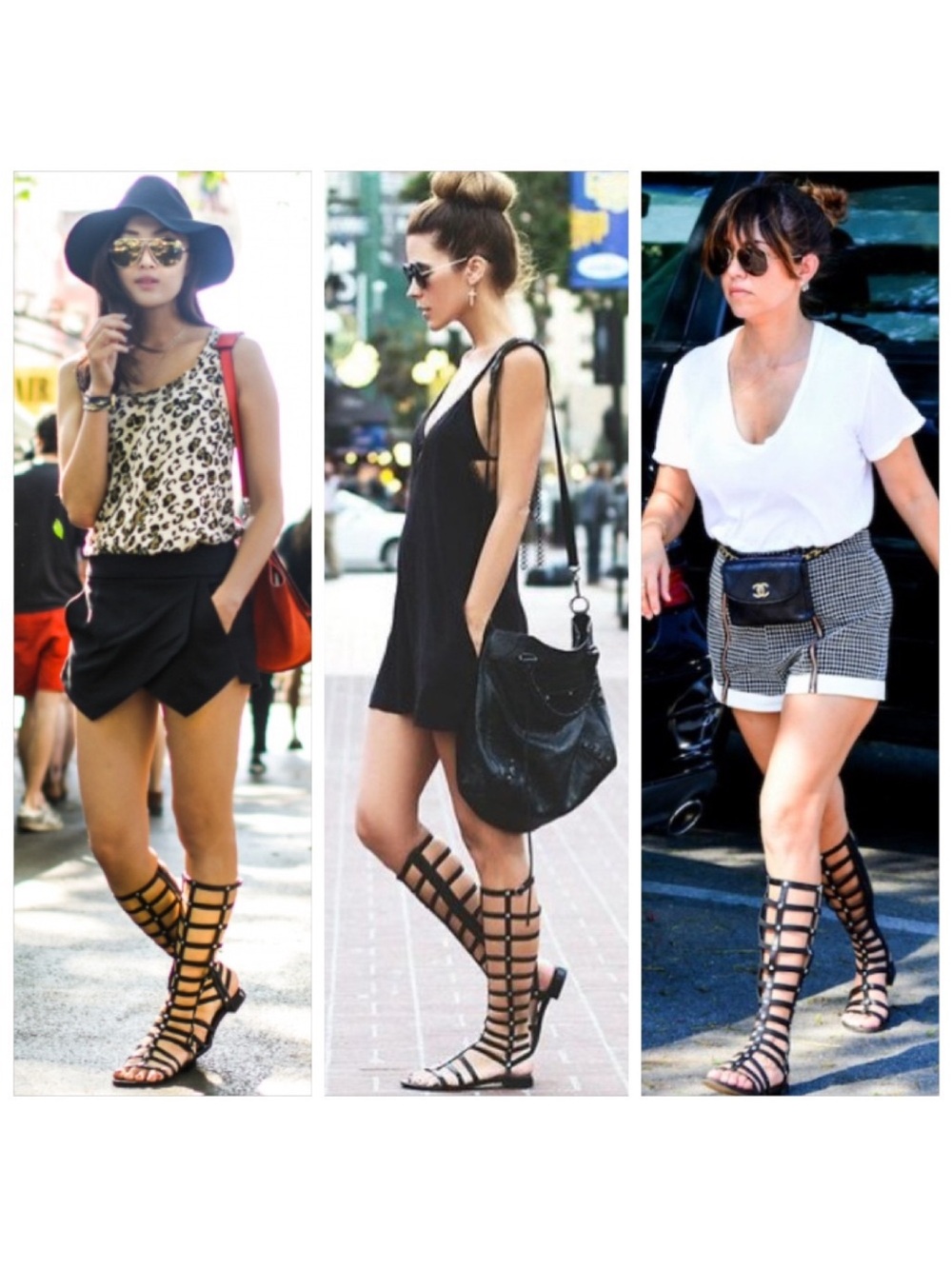 Stuart Weitzman Black Strappy Knee-High Gladiator Sandals - Picture 6 of 15